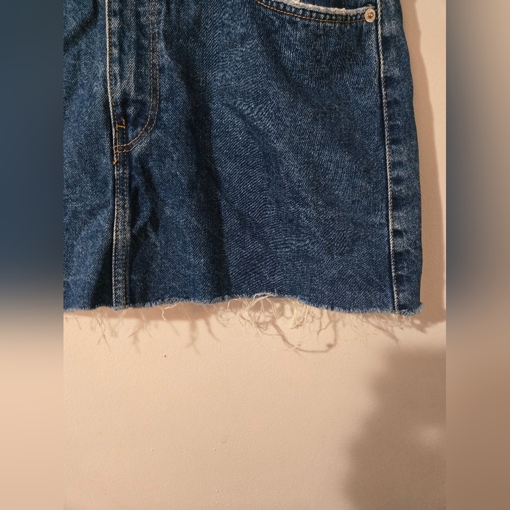 Zara Cutoff Jean Mini Skirt Women Size Medium Distressed Denim - Picture 5 of 5